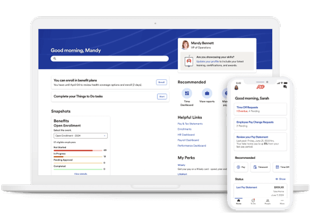 ADP Workforce Now HCM Software Dashboard